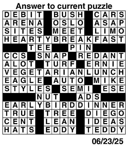 Crossword puzzles for Week of June 22 2025 Multimedia dcourier com
