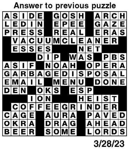 Crossword puzzles: Week of March 26 2023 Puzzles from Print Edition