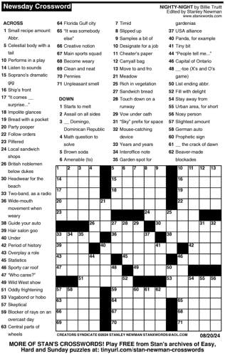 Crossword puzzles for Week of Aug 18 2024 Multimedia dcourier com