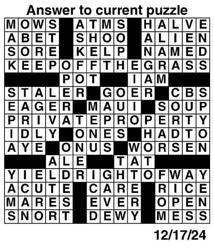 Crossword puzzles for Week of Dec 15 2024 Multimedia dcourier com
