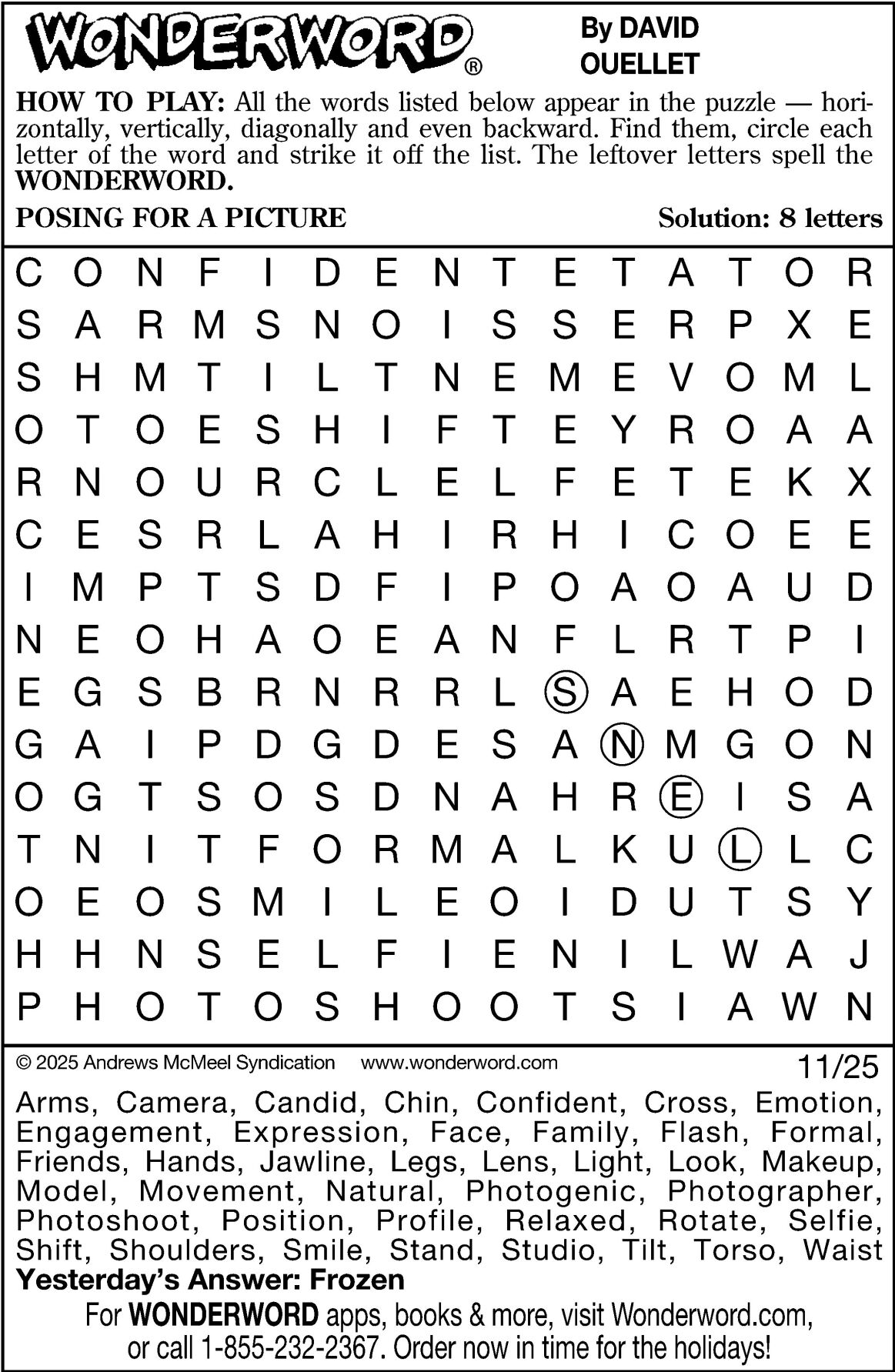 Wonderword puzzles for Week of Nov. 23, 2025 | Multimedia