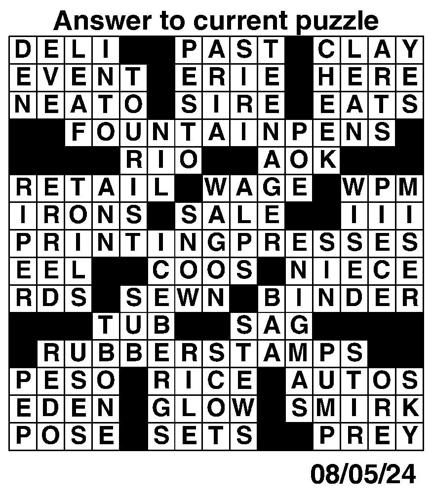 Crossword puzzles for Week of Aug 4 2024 Multimedia dcourier com