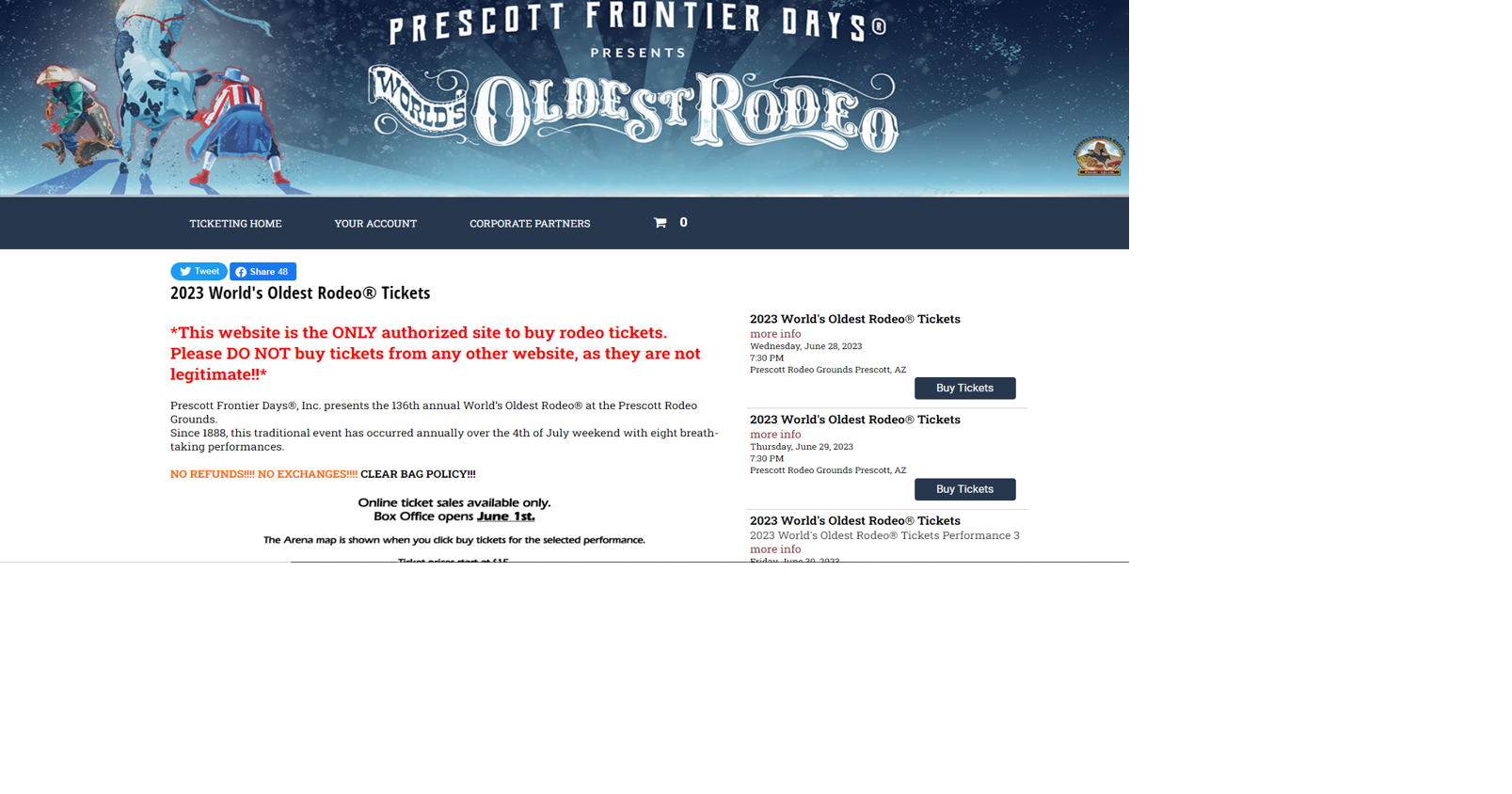 YCSO warns of fraudulent website selling Prescott Frontier Days rodeo ...