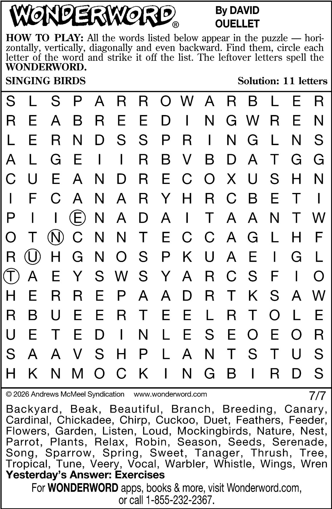 Wonderword puzzles for Week of July 5, 2026 | Multimedia