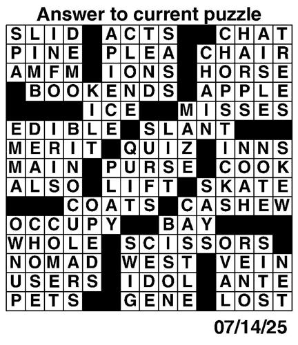 Crossword puzzles for Week of July 13 2025 Multimedia dcourier com