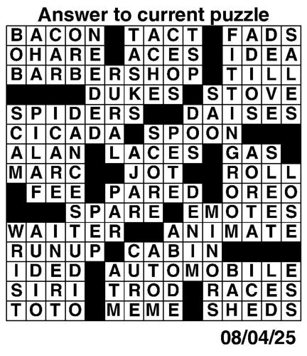 Crossword puzzles for Week of Aug 3 2025 Multimedia dcourier com