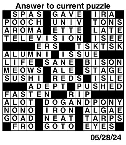 Crossword puzzles: Week of May 26 2024 Multimedia dcourier com