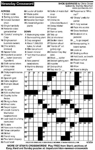 Crossword puzzles: Week of March 31 2024 Ap dcourier com
