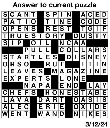 Crossword puzzles: Week of March 10 2024 Puzzles from Print Edition