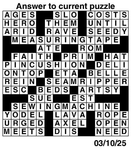 Crossword puzzles for Week of March 9 2025 Multimedia dcourier com