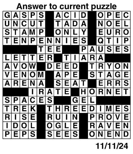 Crossword puzzles for Week of Nov 10 2024 Multimedia dcourier com