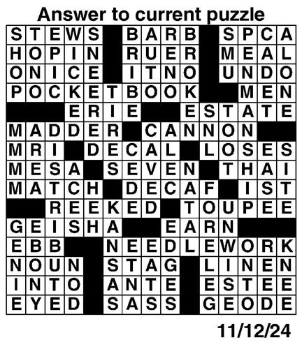 Crossword puzzles for Week of Nov 10 2024 Multimedia dcourier com
