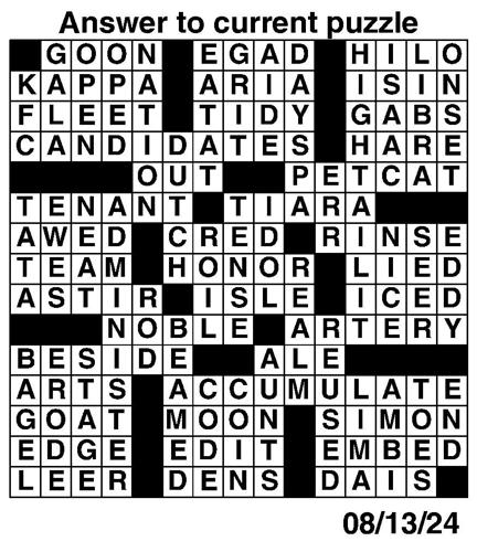 Crossword puzzles for Week of Aug 11 2024 Multimedia dcourier com