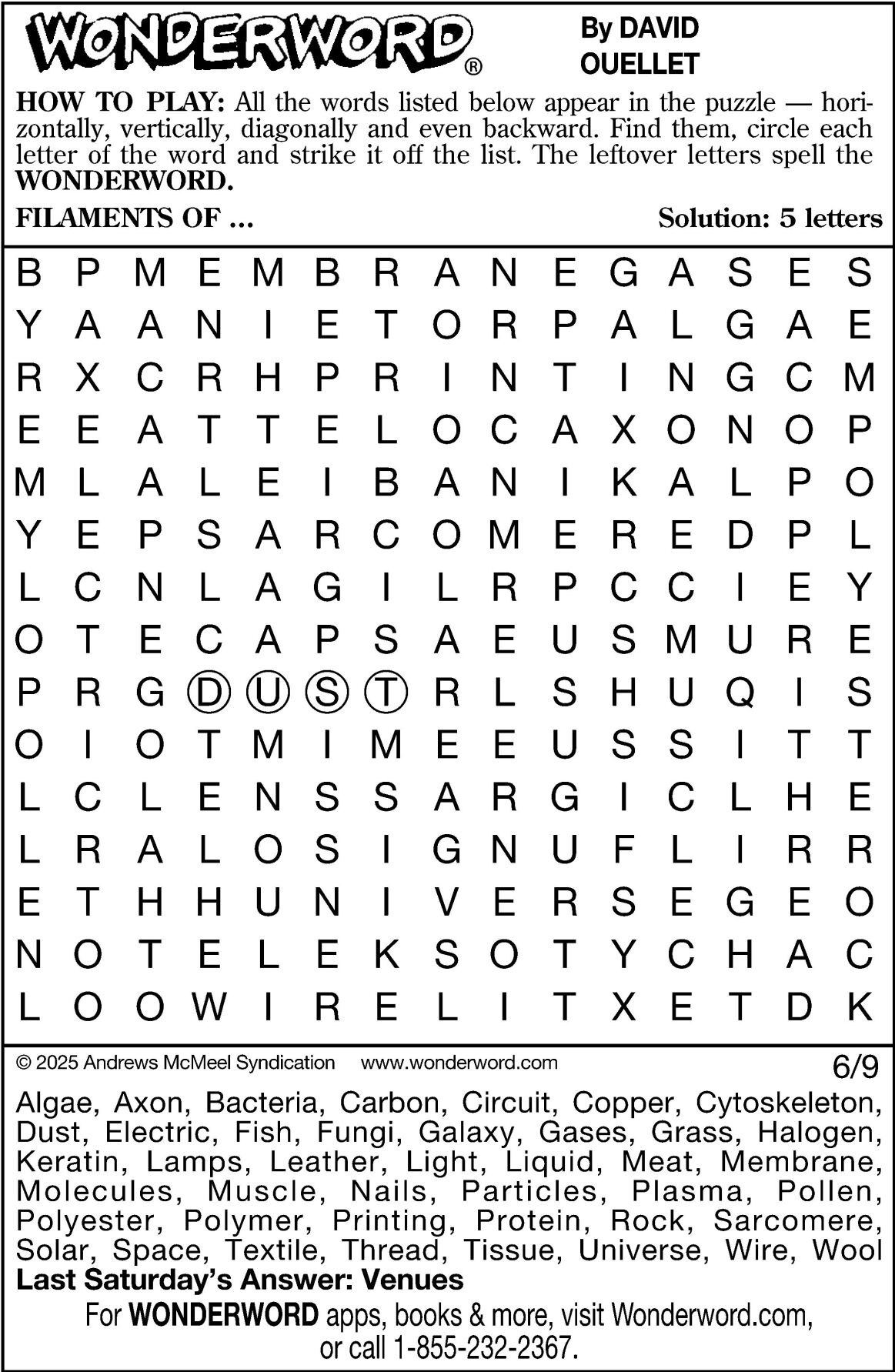 Wonderword puzzles for Week of June 8, 2025 | Multimedia