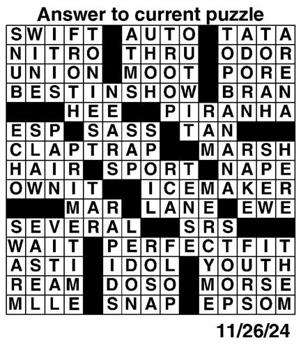 Crossword puzzles for Week of Nov 24 2024 Multimedia dcourier com