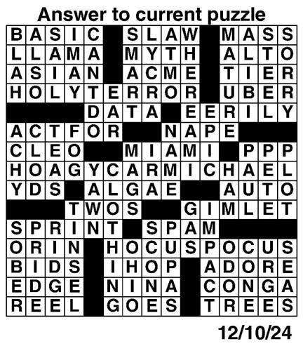 Crossword puzzles for Week of Dec 8 2024 Multimedia dcourier com