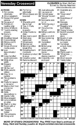 Crossword puzzles: Week of May 7 2023 Puzzles from Print Edition