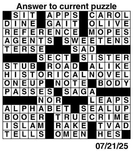 Crossword puzzles for Week of July 20 2025 Multimedia dcourier com