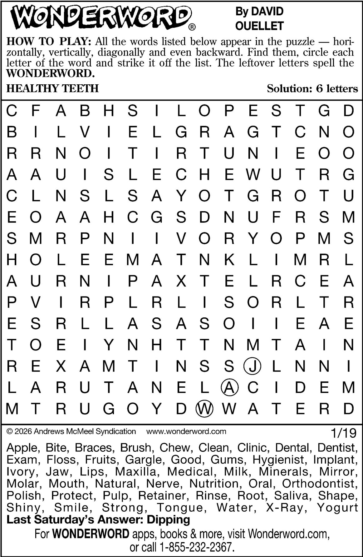Wonderword puzzles for Week of Jan. 18, 2026 | Multimedia