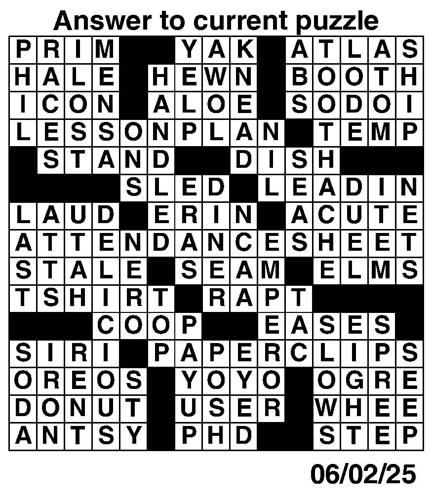 Crossword puzzles for Week of June 1 2025 Multimedia dcourier com