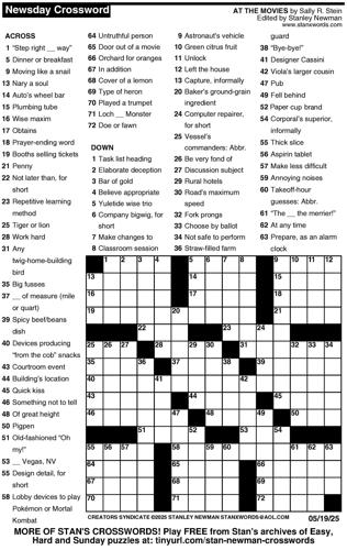 Crossword puzzles for Week of May 18 2025 Multimedia dcourier com