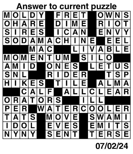 Crossword puzzles for Week of June 30 2024 Multimedia dcourier com