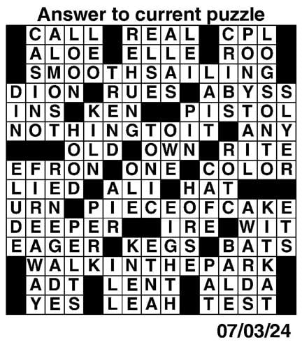 Crossword puzzles for Week of June 30 2024 Multimedia dcourier com