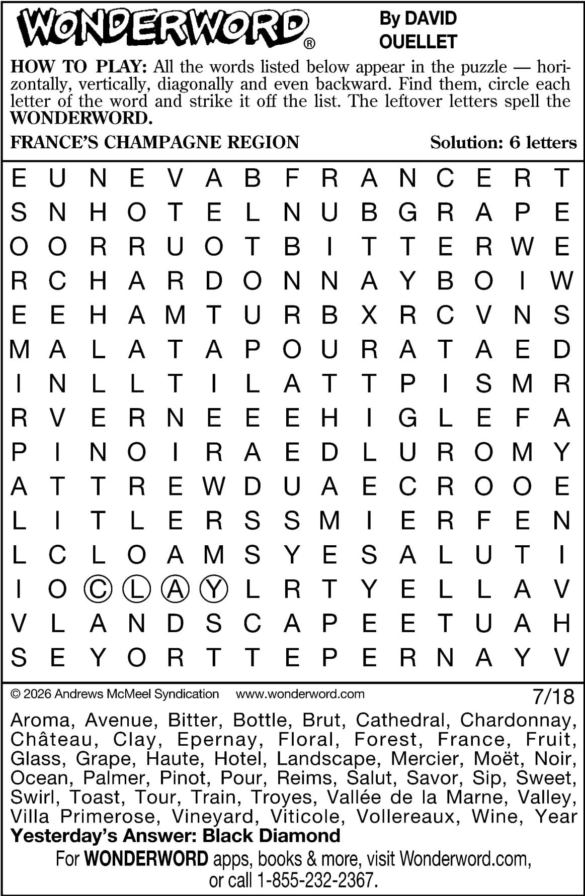 Wonderword puzzles for Week of July 12, 2026 | Multimedia