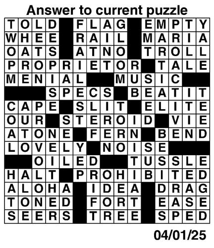 Crossword puzzles for Week of March 30 2025 Multimedia dcourier com