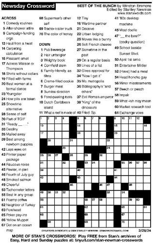 Crossword puzzles: Week of Feb 25 2024 Puzzles from Print Edition