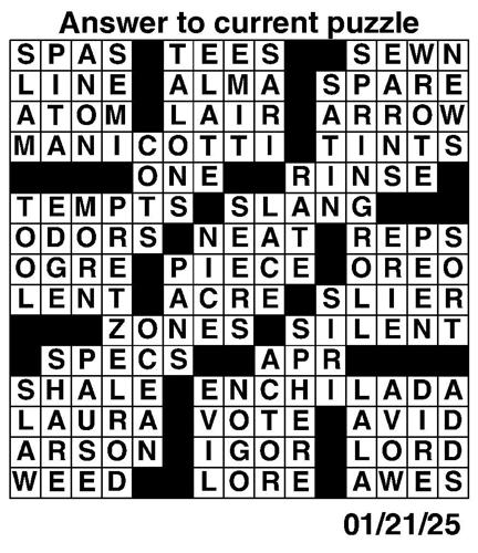 Crossword puzzles for Week of Jan 19 2025 Multimedia dcourier com