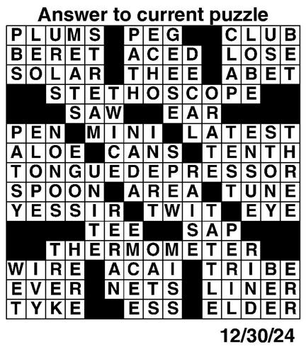 Crossword puzzles for Week of Dec 29 2024 Multimedia dcourier com