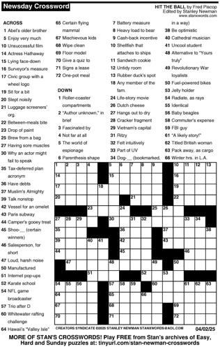 Crossword puzzles for Week of March 30 2025 Multimedia dcourier com