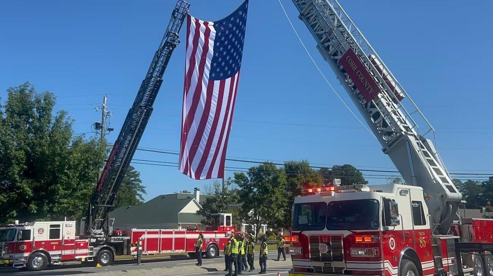 Procession takes fallen DeKalb County firefighter’s body to funeral home