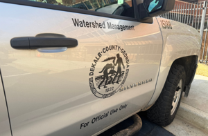 DeKalb County water main break repair at North Druid Hills and Lawrenceville Highway