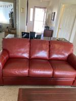 SOFA BED Red Leather double sofa bed better than good