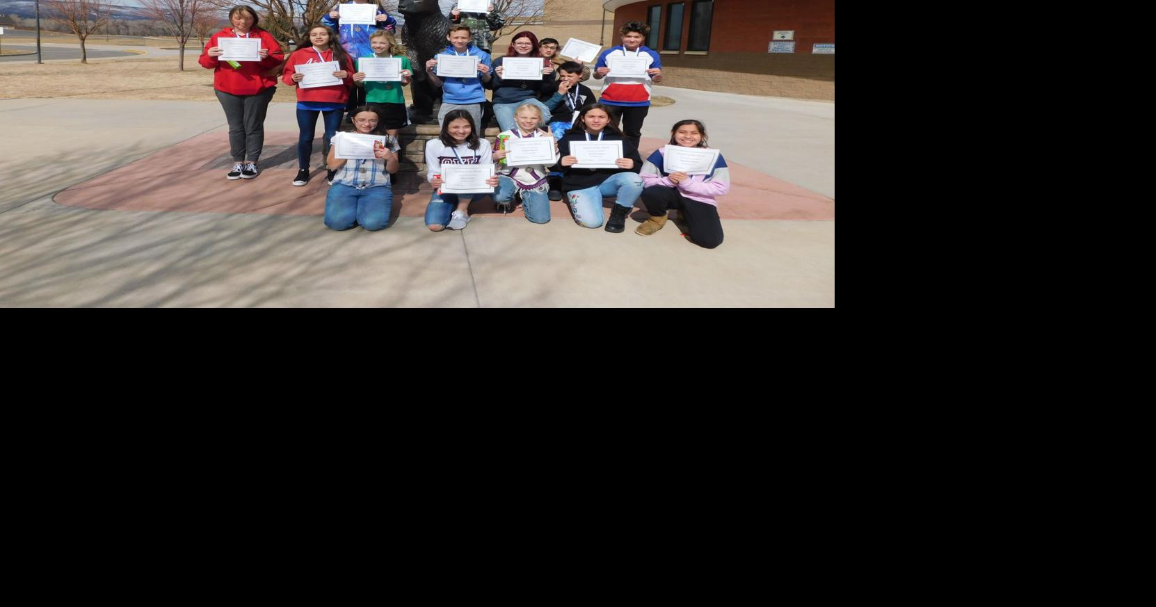 Cedaredge Middle School February Student of the month