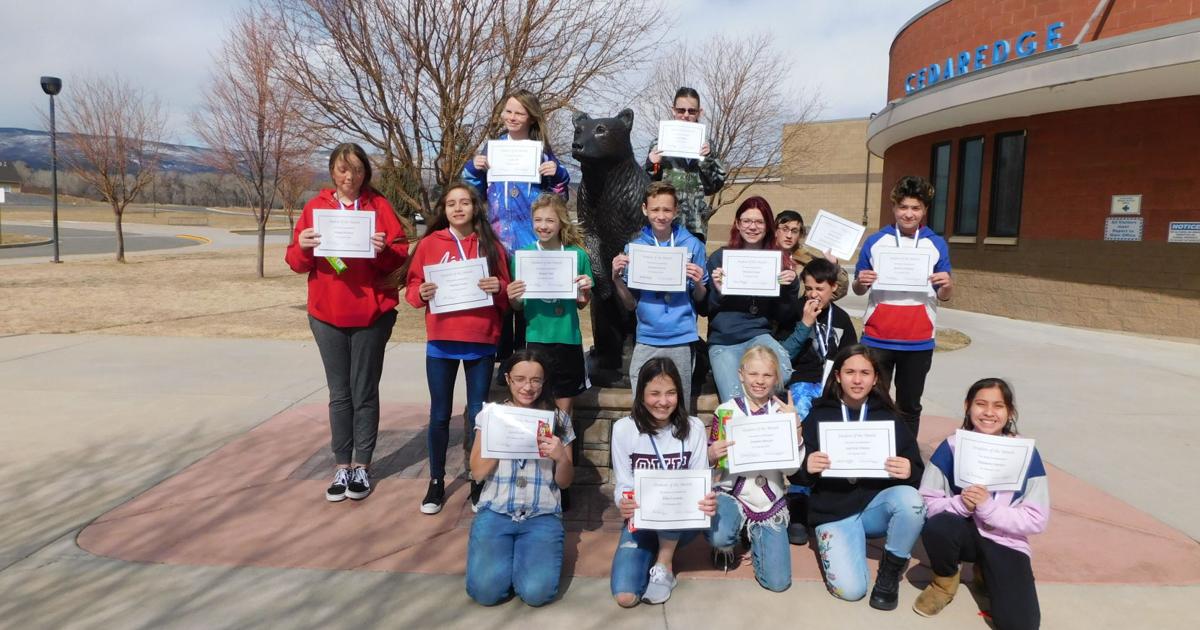Cedaredge Middle School February Student of the month