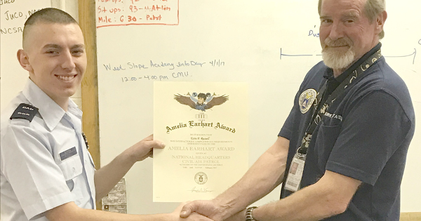 Civil Air Patrol awards Amelia Earhart Award to Ezra Russell ...