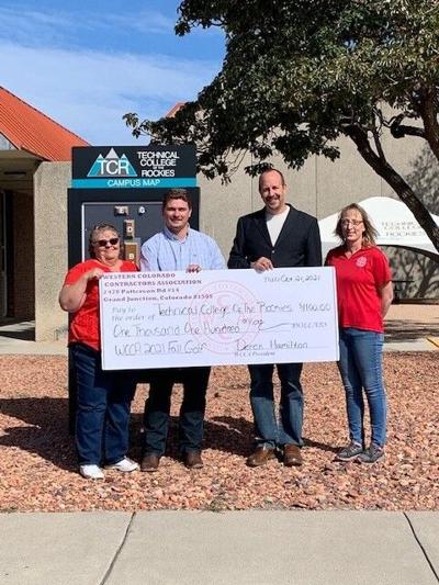 Western Colorado Contractors Association (WCCA) recently presented a check to benefit the Technical College of the Rockies (TCR) on Oct. 21.