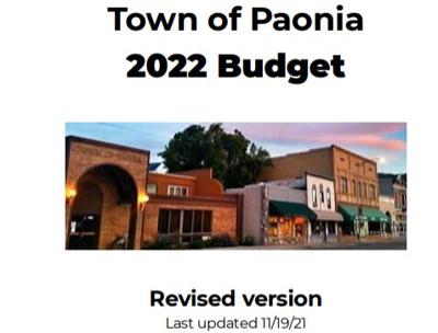 Town of Paonia 2022 Budget