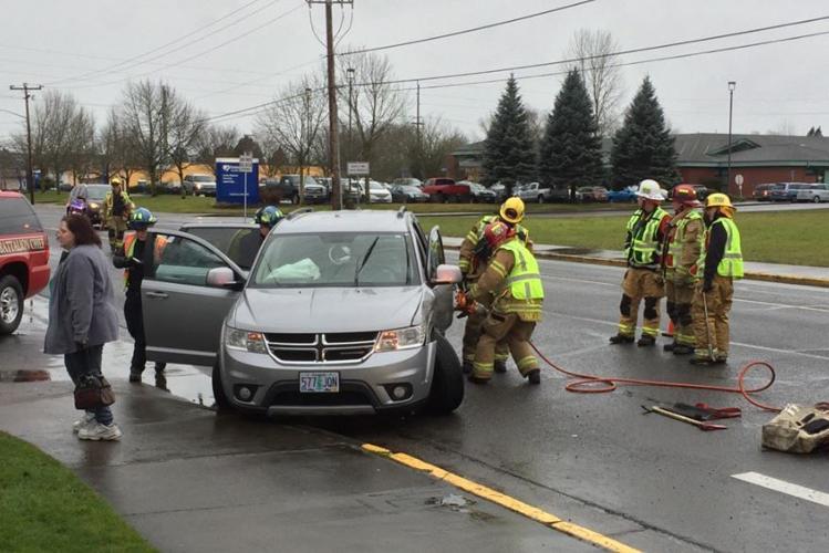 Threevehicle crash slows traffic on Geary Street