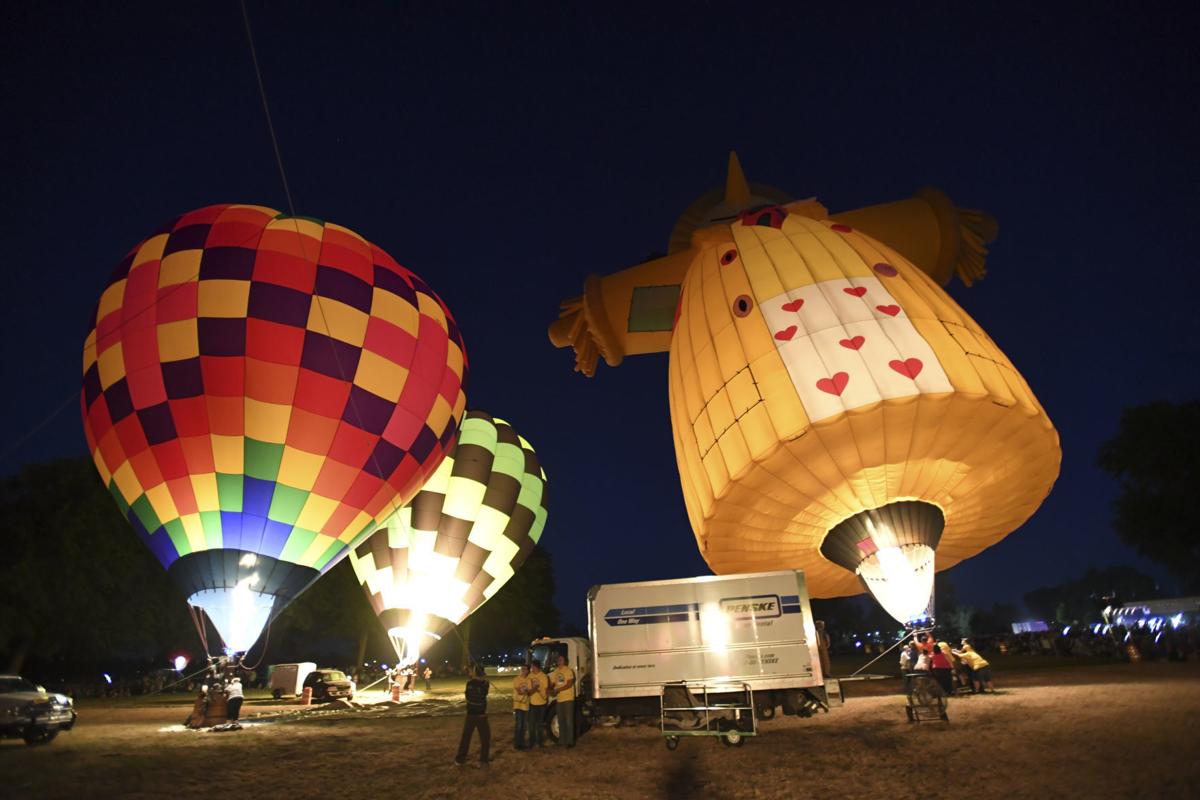 hot air balloon festival at night