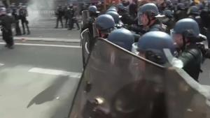 More rowdy protests hit France over pension reform