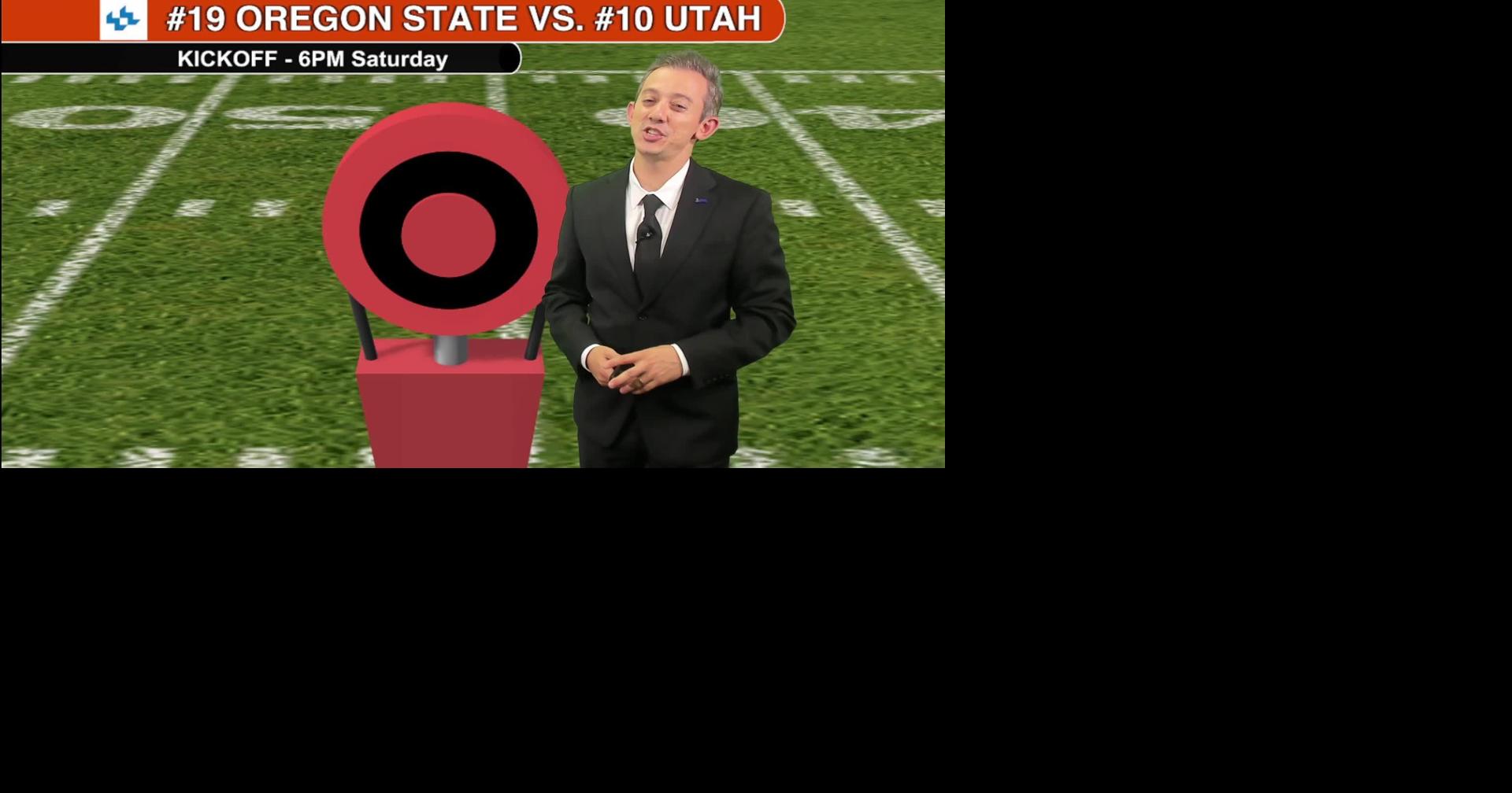 #19 Oregon State vs. #10 Utah college football forecast with Meteorologist Joe Martucci