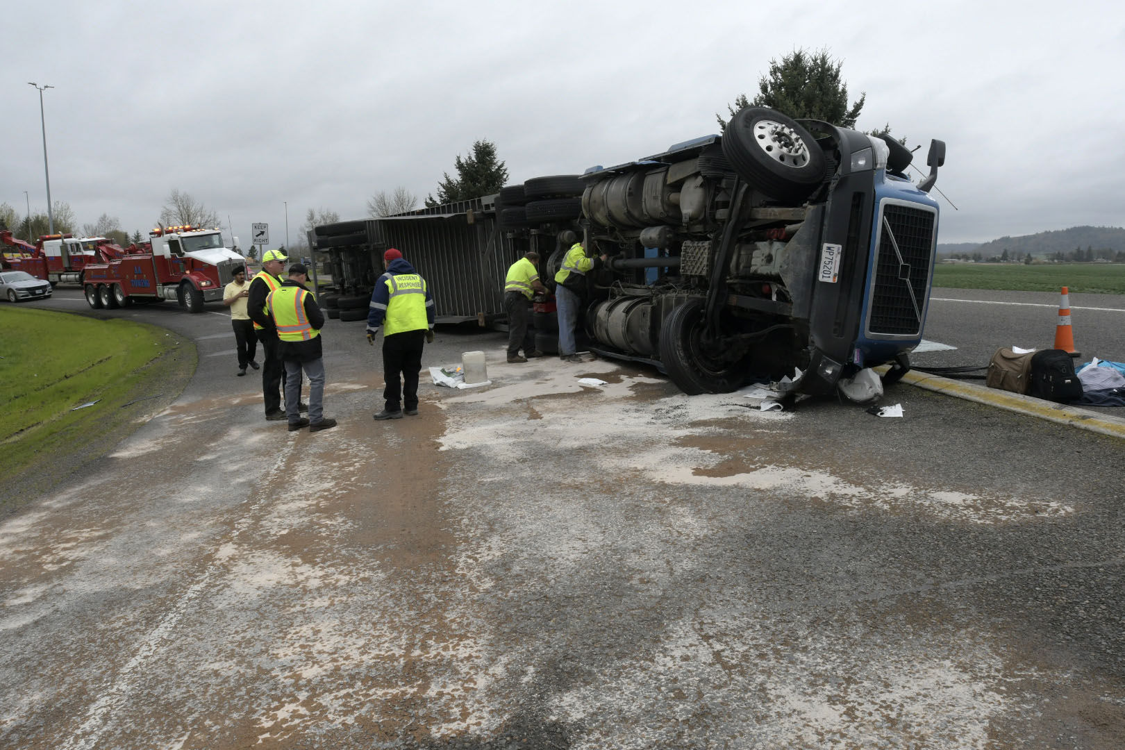 Amazon Prime Truck Crashes While Entering I-5 Rest Area | Local ...