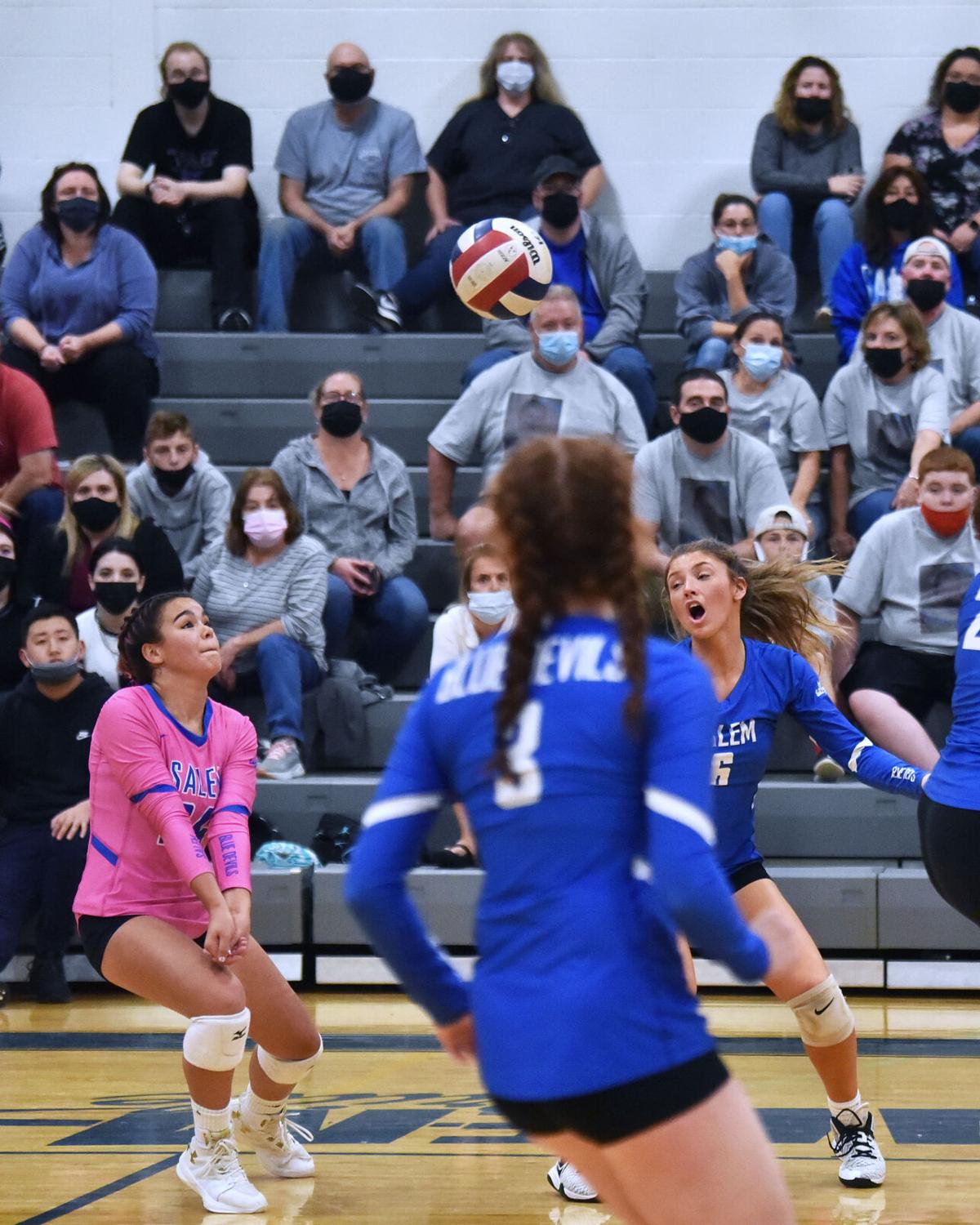 Pinkerton defeated Salem in volleyball action.
