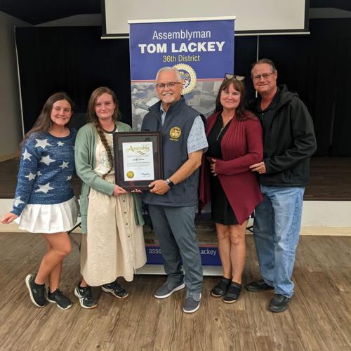 Assemblyman Lackey presented the American Legion Girls State Award to Cecilia Werre; pictured here with her family_.jpg