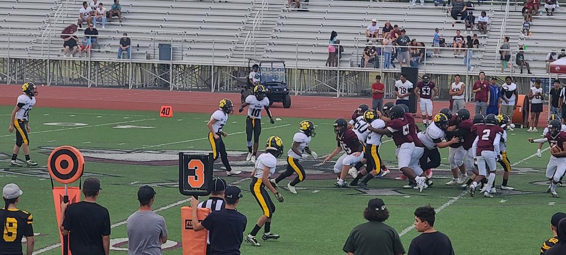 JV Bobcats tackling Riverside Prep on Sept. 2nd; Bobcats won by a final score of 28-8 in their first game of the regular season. Photo Courtesy .jpg