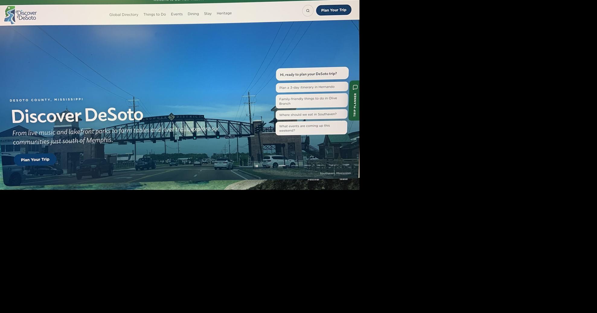 DeSoto County CVB unveils new website with virtual trip planner